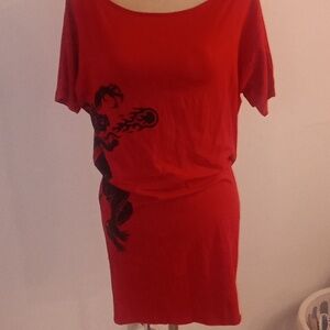Moco Los Angeles Fireball Whiskey shirt/dress Medium